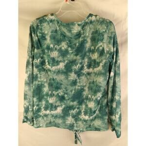 Bobbie Brooks tie dye light weight long sleeve knot front shirt size Medium